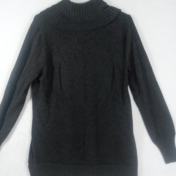 Cable & Gauge Sweater Womens Large  Grey Cowl Neck Long Sleeve Tunic Pullover - Picture 4 of 10